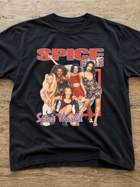 Gildan Black Spice Girls 'Spice World' Graphic Tee